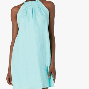 28 Palms Women's 100% Linen Halter Shift Dress